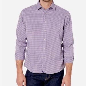 UNTUCKit Lorimar checked Button down Shirt Blue red purple Stretchy Mens XXL